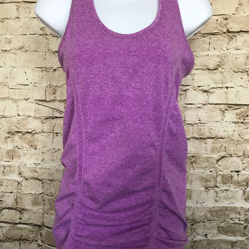 Athleta Sz S RacerBack Purple Top Ruched